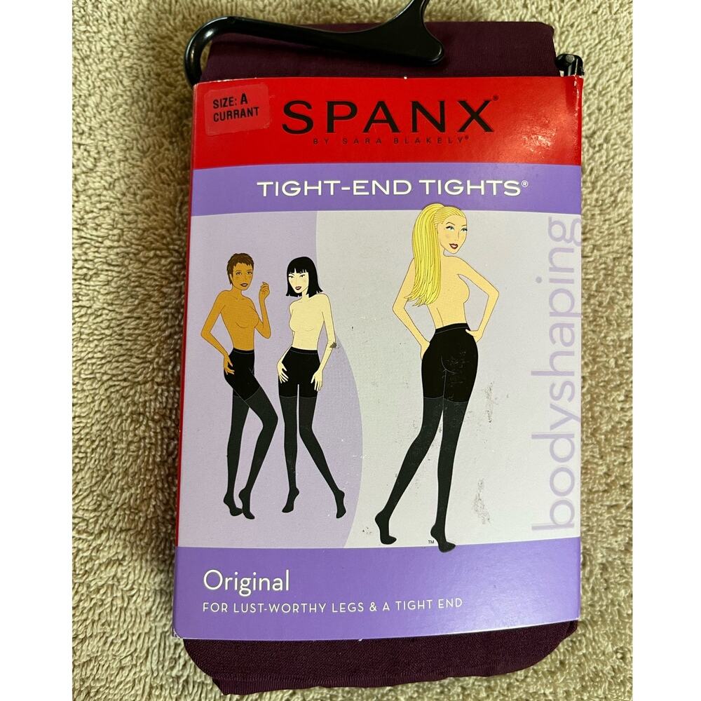 Spanx Tight End Tights Original Body Shaping Tights Size A Currant Burgundy NEW - Picture 2 of 8